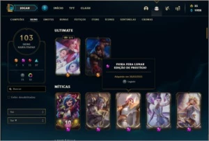 Conta prata 2 com 60 champ, 103 skin e 4 Edição de Prestigio - League of Legends LOL