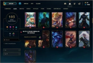 Conta prata 2 com 60 champ, 103 skin e 4 Edição de Prestigio - League of Legends LOL