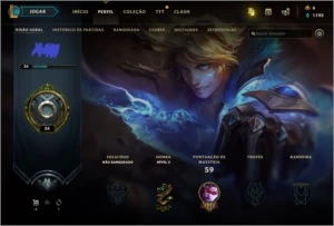 Conta simples com skin Poppy Hextech - League of Legends LOL