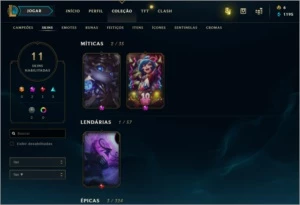 Conta simples com skin Poppy Hextech - League of Legends LOL