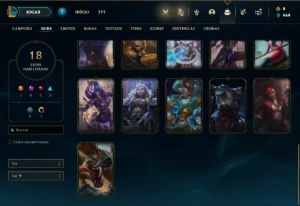 Conta ouro 4 com 65 Champs e 18 Skins + 4 Vitoriosas - League of Legends LOL