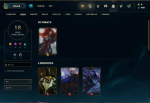 Conta ouro 4 com 65 Champs e 18 Skins + 4 Vitoriosas - League of Legends LOL