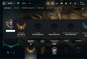 Conta ouro 4 com 65 Champs e 18 Skins + 4 Vitoriosas - League of Legends LOL