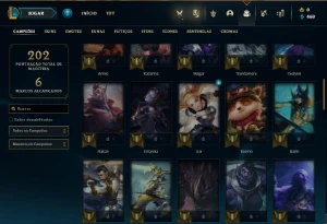 Conta ouro 4 com 65 Champs e 18 Skins + 4 Vitoriosas - League of Legends LOL