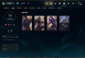Conta ouro 4 com 65 Champs e 18 Skins + 4 Vitoriosas - League of Legends LOL