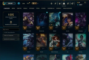Esmeralda 1 com 75 Champs e 4 Skins - League of Legends LOL