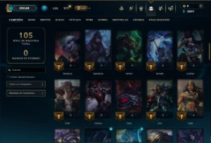 Esmeralda 1 com 75 Champs e 4 Skins - League of Legends LOL