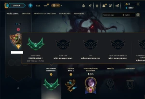 Esmeralda 1 com 75 Champs e 4 Skins - League of Legends LOL