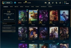 Conta ouro 1 com 22 Champs e 3 Skins + 10 Fragmentos - League of Legends LOL