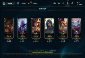 Conta ouro 1 com 22 Champs e 3 Skins + 10 Fragmentos - League of Legends LOL