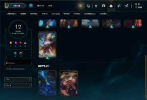 Platina 4 com 70 Champs e 12 Skins + 25 Espolios - League of Legends LOL