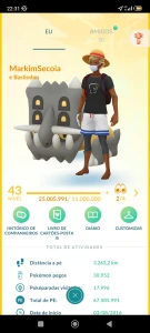 Conta Pokemon Go top nv 43 foco PvP