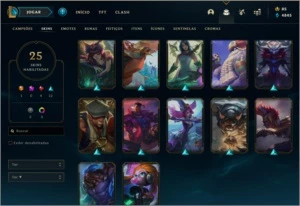 LEVEL 96 - MF VINGADORA EXOCÓSMICA + 25 SKINS + 3 CHROMAS - League of Legends LOL