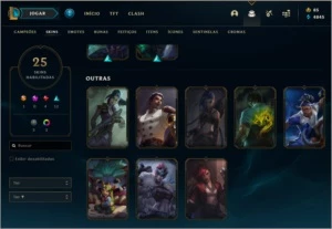 LEVEL 96 - MF VINGADORA EXOCÓSMICA + 25 SKINS + 3 CHROMAS - League of Legends LOL