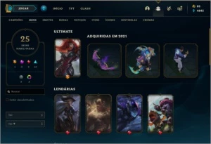 LEVEL 96 - MF VINGADORA EXOCÓSMICA + 25 SKINS + 3 CHROMAS - League of Legends LOL