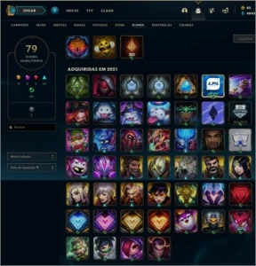 LEVEL 96 - MF VINGADORA EXOCÓSMICA + 25 SKINS + 3 CHROMAS - League of Legends LOL
