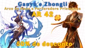 Ganyu e Zhongli + perfuradora prismatica e amos - Genshin Impact
