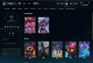 Diamante 4 com 55 Champs e 15 Skins - League of Legends LOL