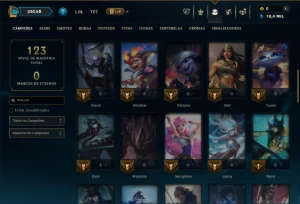 Diamante 4 com 55 Champs e 15 Skins - League of Legends LOL