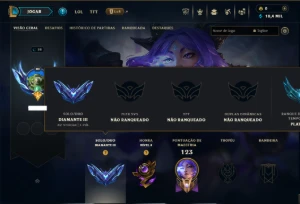 Diamante 4 com 55 Champs e 15 Skins - League of Legends LOL